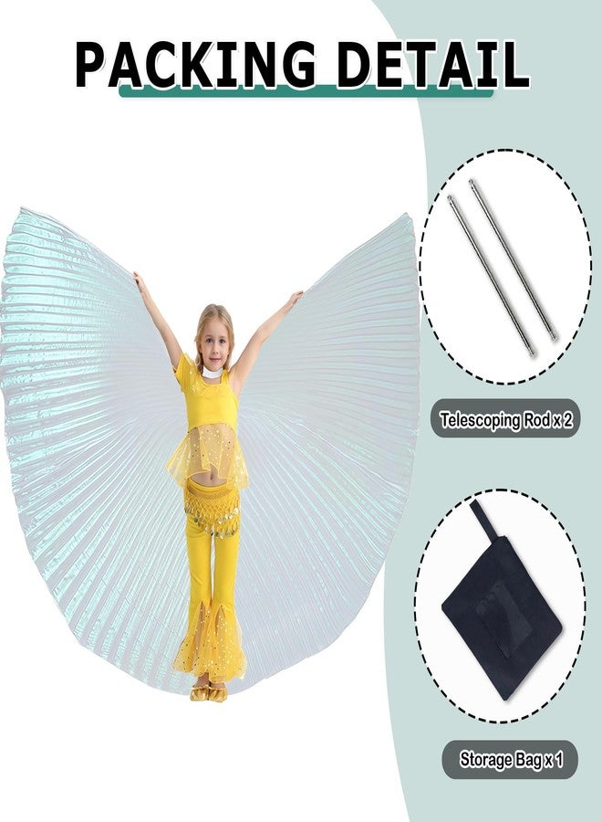 MUNAFIE Halloween Costumes Belly Dance Isis Wings for Children Kids WHITE - Image 3